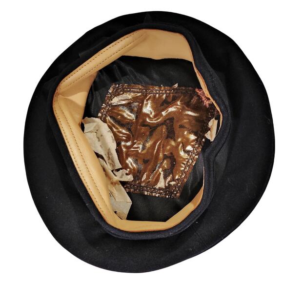 WWII–Korean War Era Formal Wool Cap – Size 6-1/2, Gold “U.S. NAVY”, Black Band - Picture 6 of 7